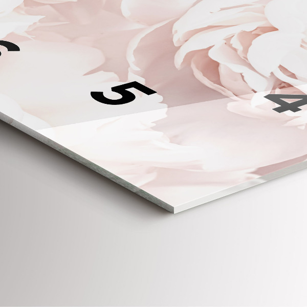 Zegar na ścianę kwadratowy Kwiaty piwonii