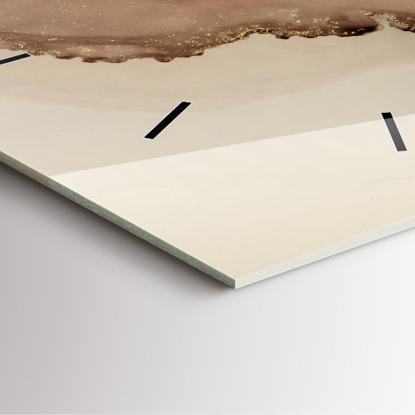 Zegar na ścianę kwadratowy Beżowa sztuka nowoczesna