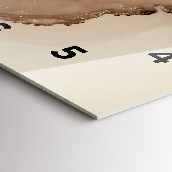 Zegar na ścianę kwadratowy Beżowa sztuka nowoczesna