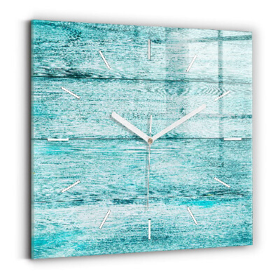 Zegar na ścianę kwadratowy Niebieskie stare drewno