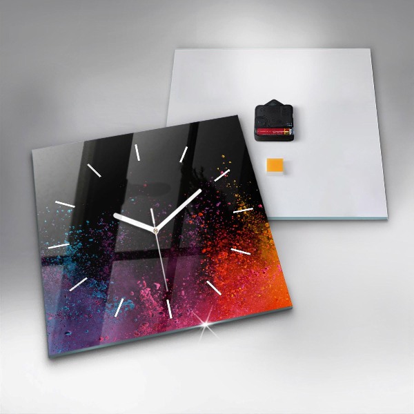 Zegar na ścianę kwadratowy Eksplozja kolorów
