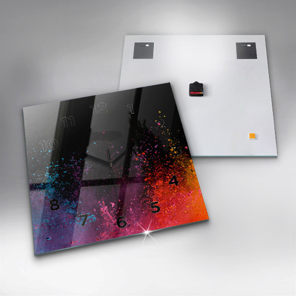 Zegar na ścianę kwadratowy Eksplozja kolorów