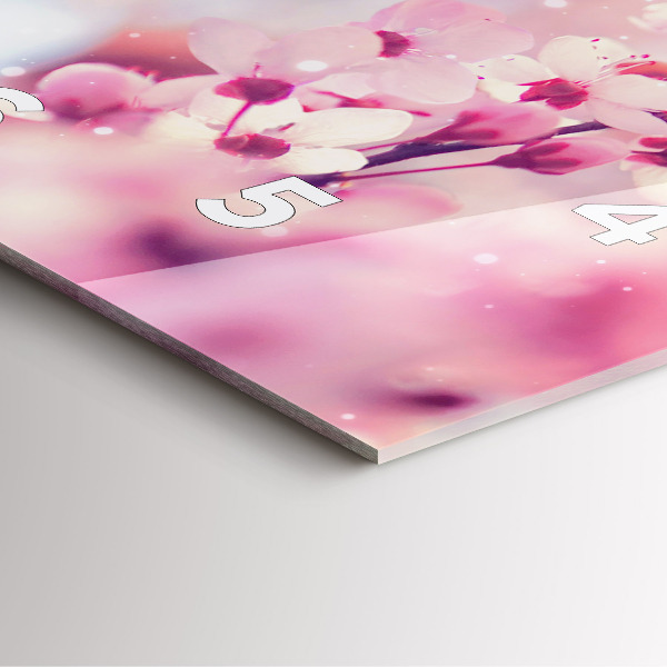 Kwadratowy zegar Kwiaty wiosna