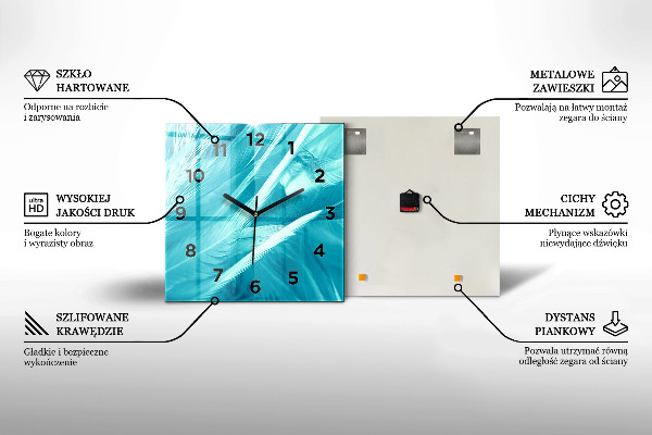 Zegar ścienny kwadratowy Żółty