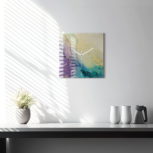 Zegar na ścianę kwadratowy Abstrakcja barw