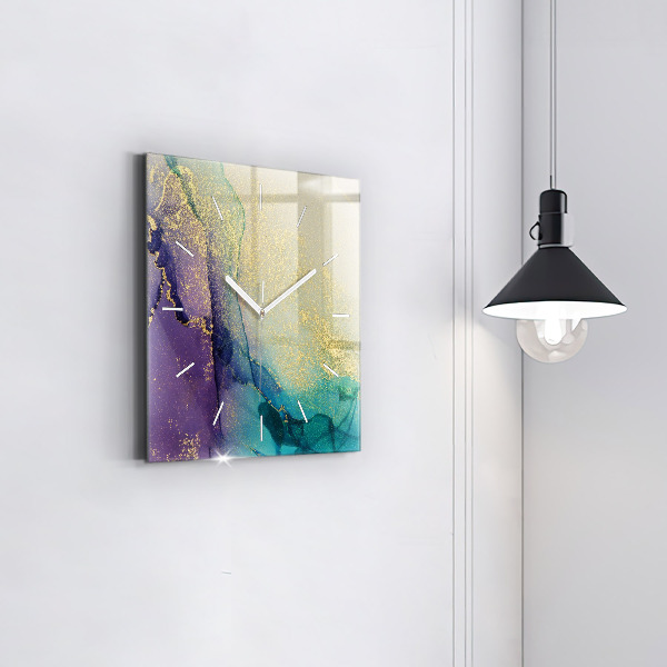 Zegar na ścianę kwadratowy Abstrakcja barw