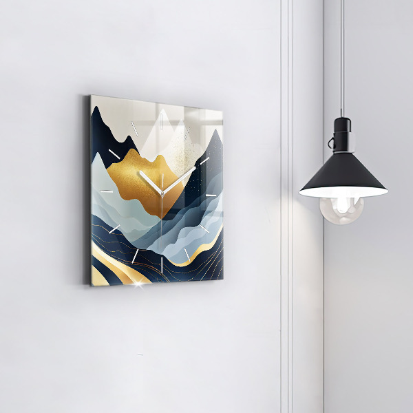 Zegar ścienny kwadratowy Abstrakcyjne góry