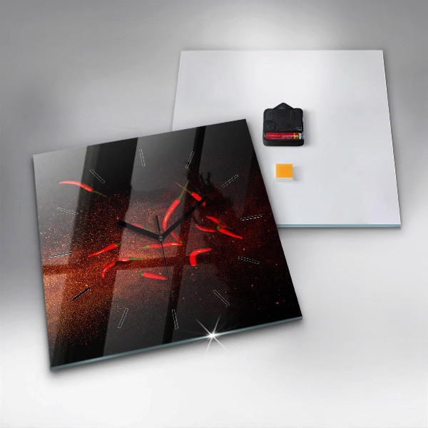 Zegar ścienny kwadratowy Papryczki chili