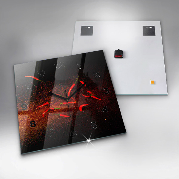 Zegar ścienny kwadratowy Papryczki chili