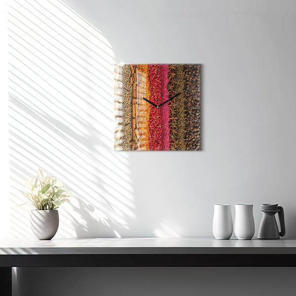 Zegar ścienny kwadratowy Rzędy przypraw