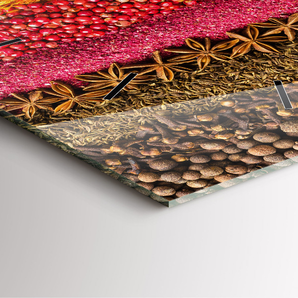 Zegar ścienny kwadratowy Rzędy przypraw