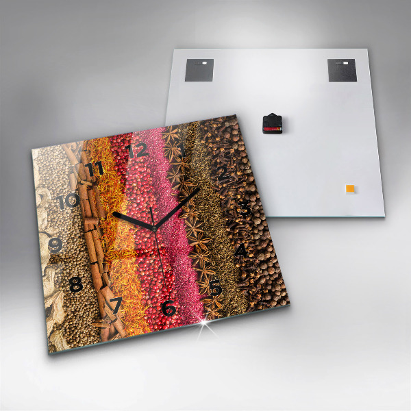 Zegar ścienny kwadratowy Rzędy przypraw