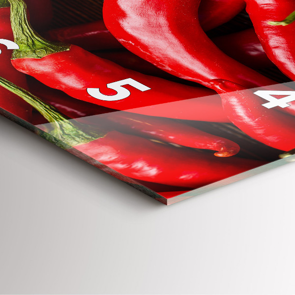 Zegar ścienny kwadratowy Ostre papryczki