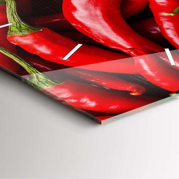 Zegar ścienny kwadratowy Ostre papryczki