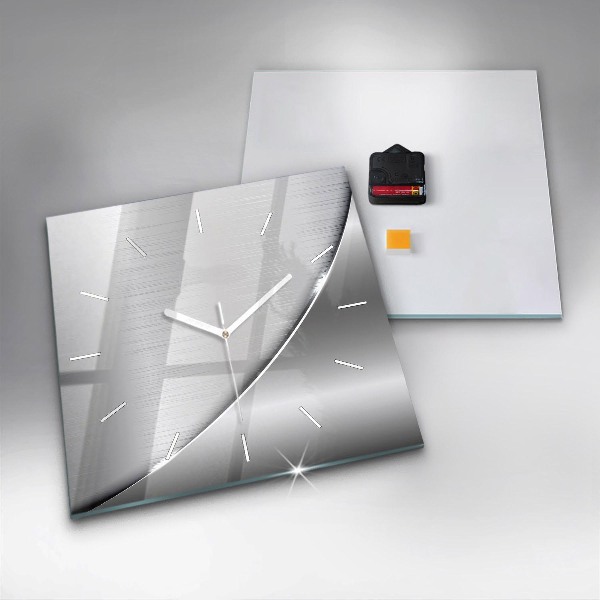 Zegar ścienny kwadratowy Srebrny wzór