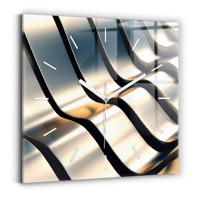 Zegar ścienny kwadratowy Srebrny wzór