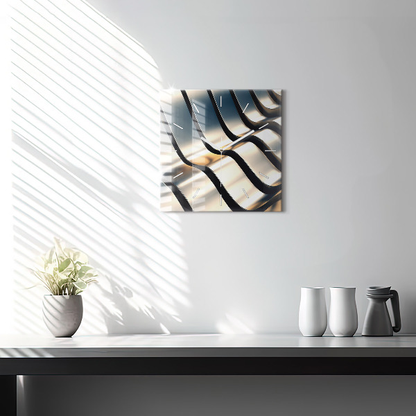 Zegar ścienny kwadratowy Srebrny wzór