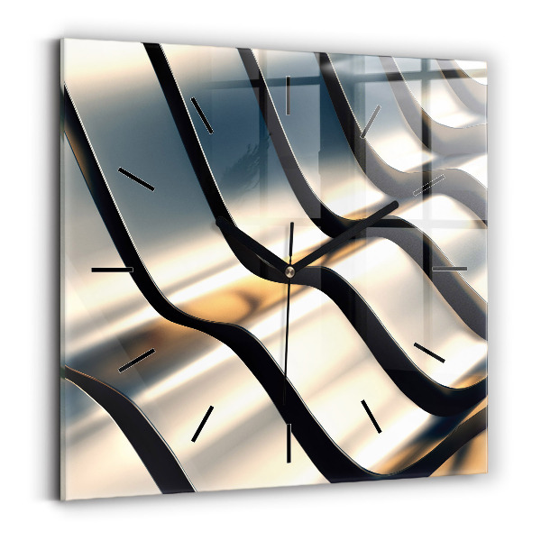 Zegar ścienny kwadratowy Srebrny wzór
