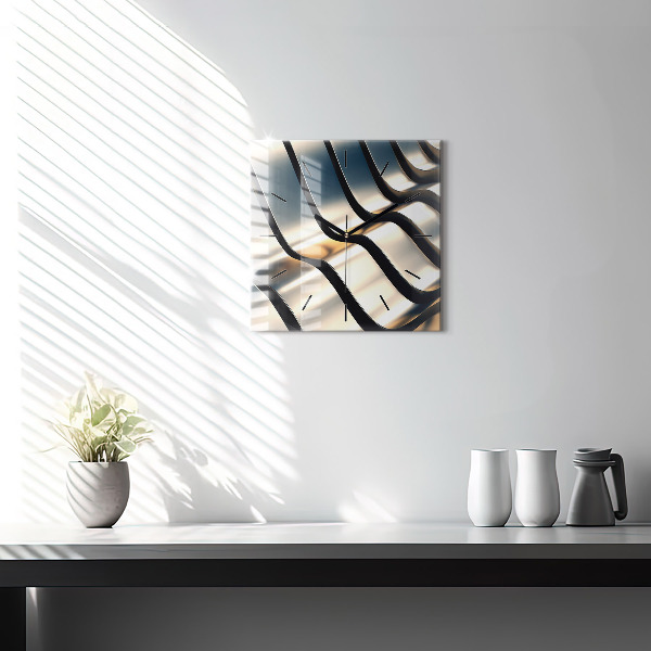 Zegar ścienny kwadratowy Srebrny wzór