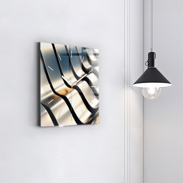 Zegar ścienny kwadratowy Srebrny wzór