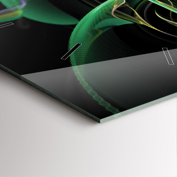 Zegar ścienny kwadratowy Zielona abstrakcja