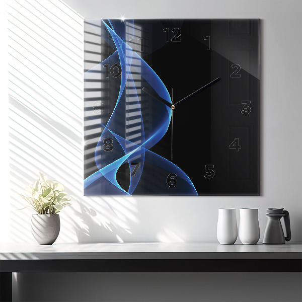 Zegar ścienny kwadratowy Niebieskie linie