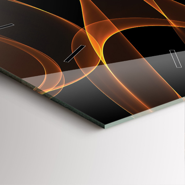 Zegar ścienny kwadratowy Pomarańczowe linie