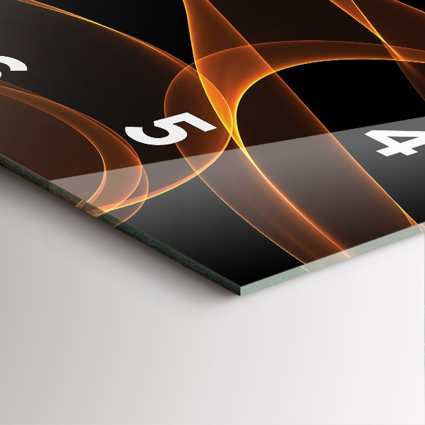 Zegar ścienny kwadratowy Pomarańczowe linie