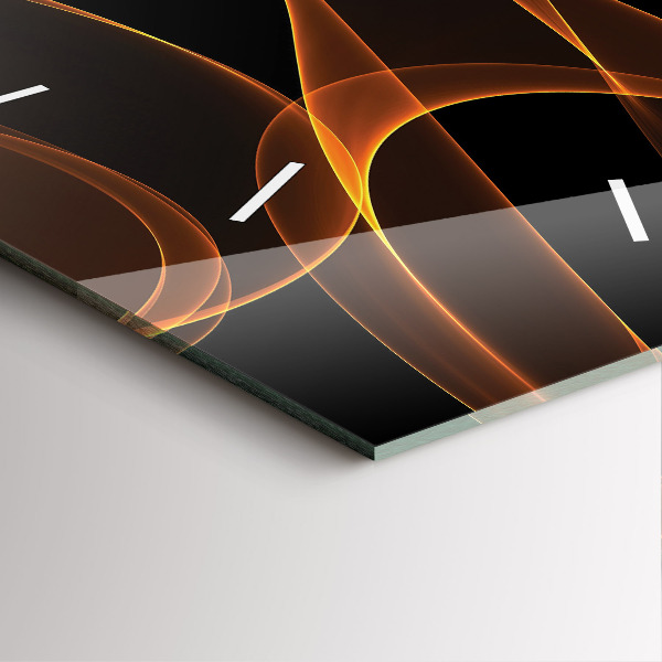 Zegar ścienny kwadratowy Pomarańczowe linie