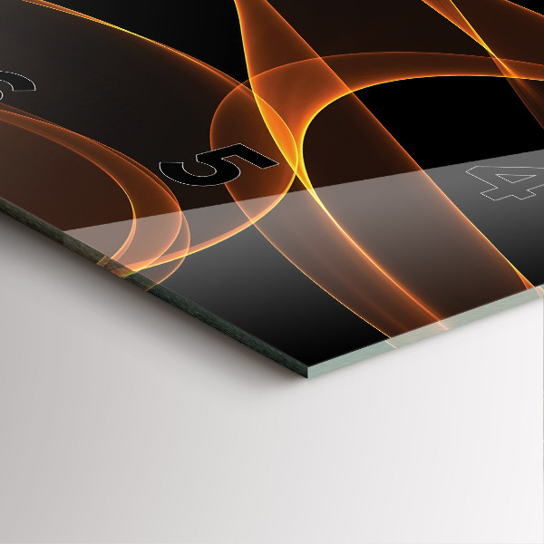 Zegar ścienny kwadratowy Pomarańczowe linie