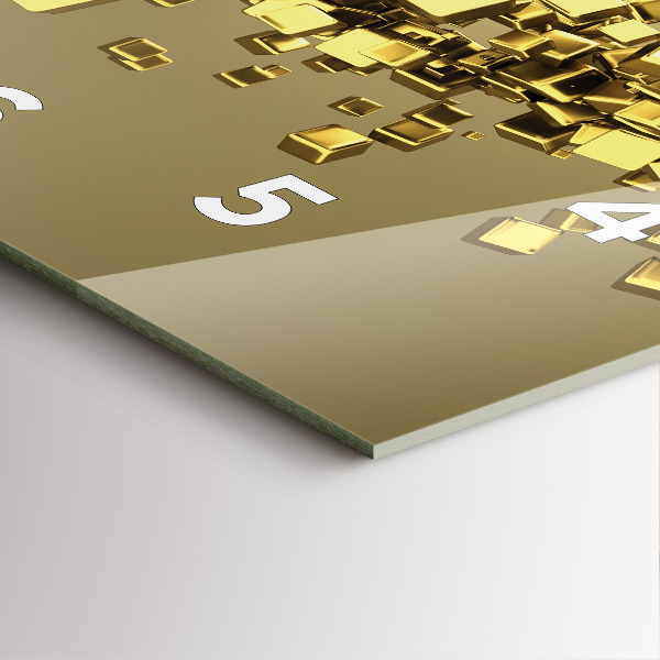 Zegar ścienny kwadratowy Złote kwadraty