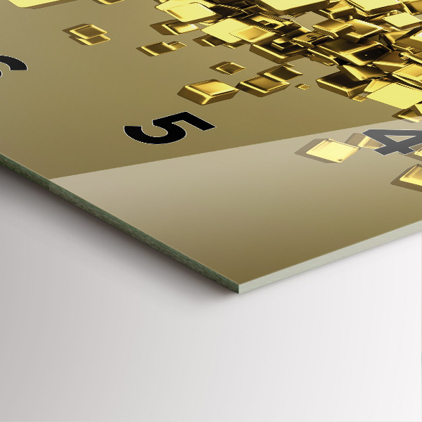 Zegar ścienny kwadratowy Złote kwadraty