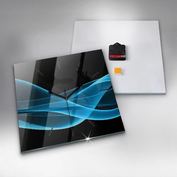 Zegar ścienny kwadratowy Niebieska abstrakcja