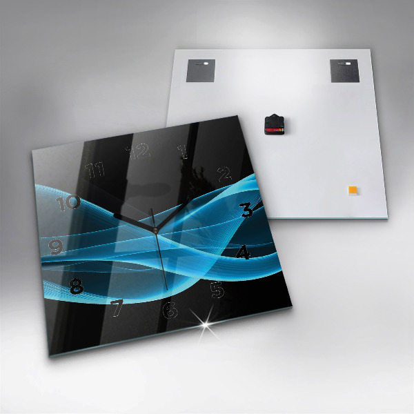 Zegar ścienny kwadratowy Niebieska abstrakcja