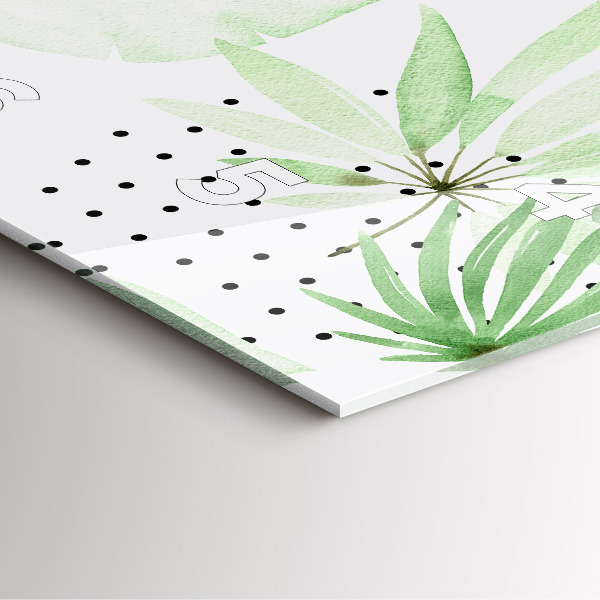 Zegar ścienny kwadratowy Zielone liście