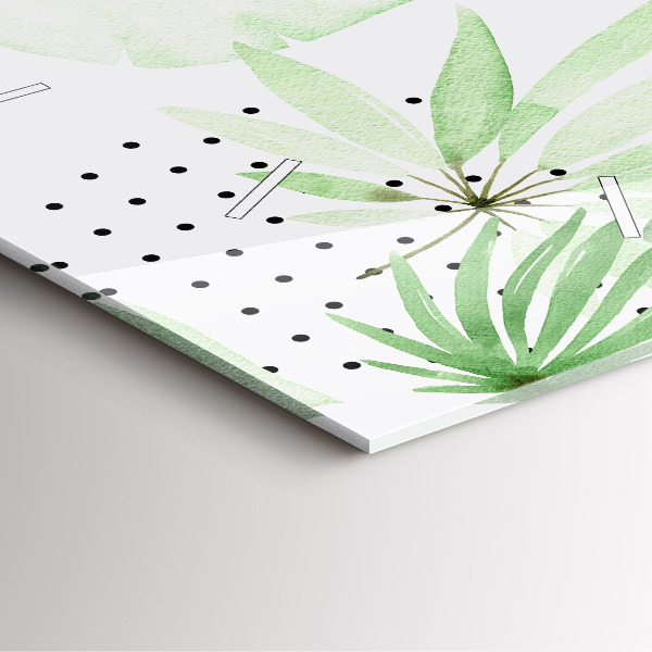 Zegar ścienny kwadratowy Zielone liście