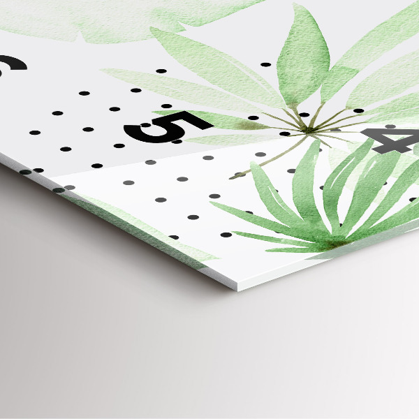 Zegar ścienny kwadratowy Zielone liście