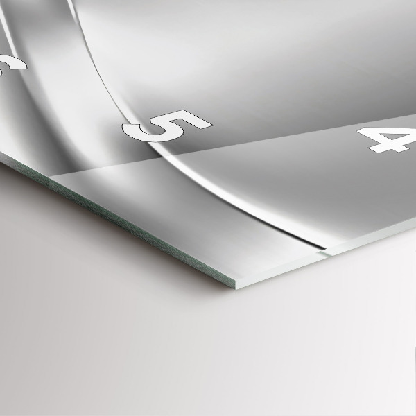 Zegar ścienny kwadratowy Srebrna abstrakcja