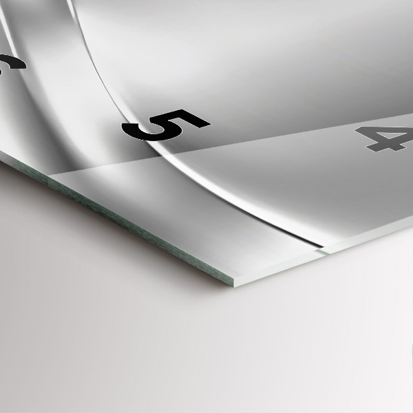 Zegar ścienny kwadratowy Srebrna abstrakcja