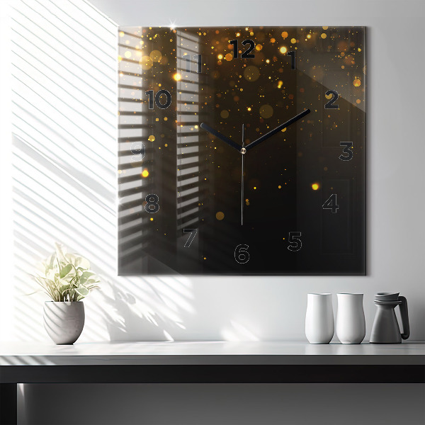 Zegar ścienny kwadratowy Złote pyłki
