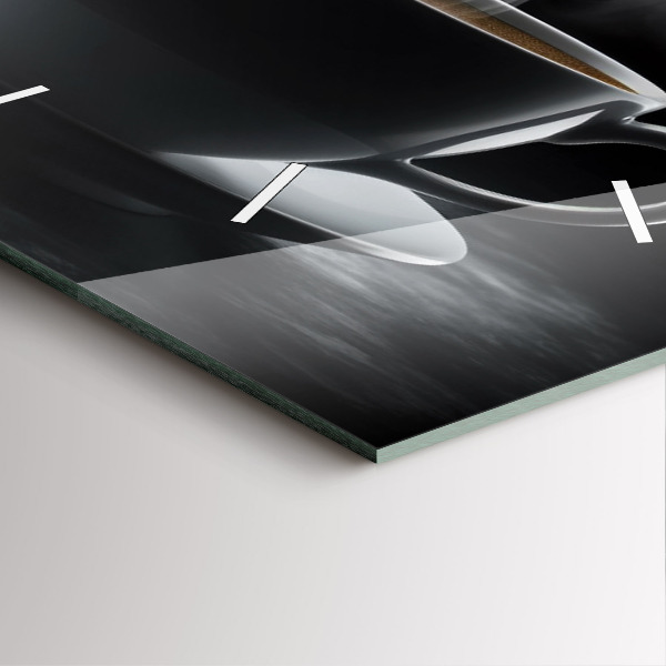 Zegar ścienny kwadratowy Filiżanka czarnej kawy