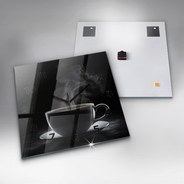 Zegar ścienny kwadratowy Filiżanka czarnej kawy