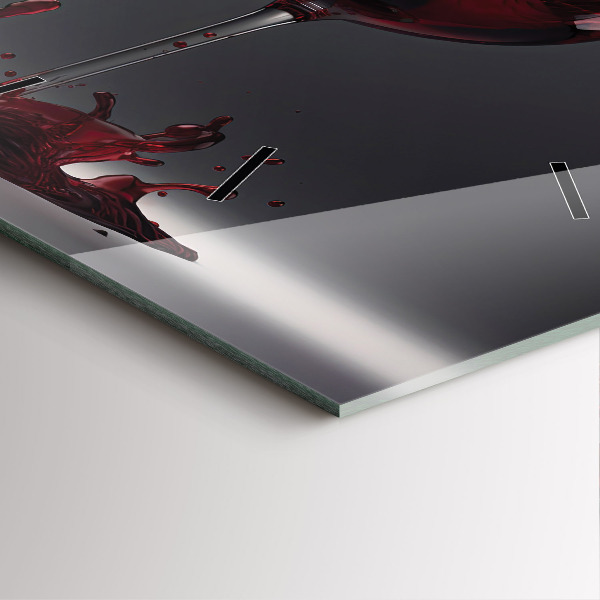 Zegar ścienny kwadratowy Lampka czerwonego wina