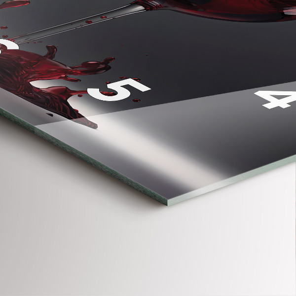 Zegar ścienny kwadratowy Lampka czerwonego wina