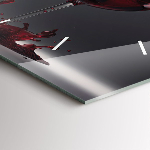 Zegar ścienny kwadratowy Lampka czerwonego wina