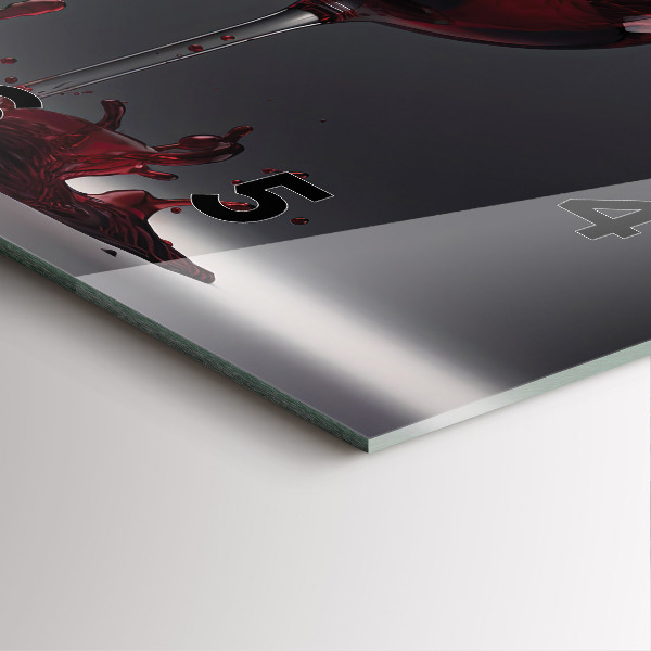 Zegar ścienny kwadratowy Lampka czerwonego wina