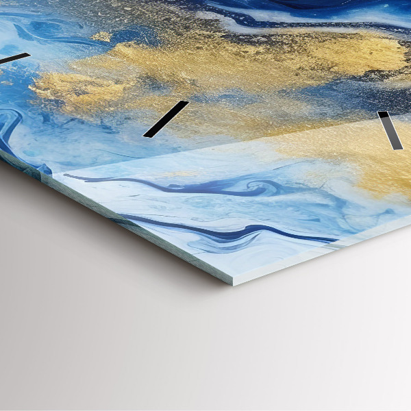 Zegar ścienny kwadratowy Niebieski marmur