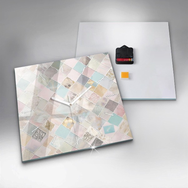 Zegar ścienny kwadratowy Kolorowe płytki