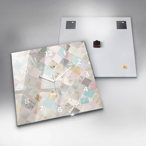 Zegar ścienny kwadratowy Kolorowe płytki