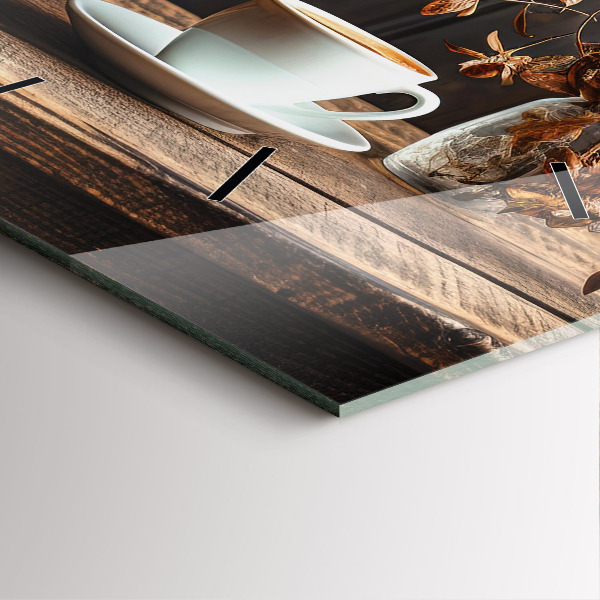 Zegar ścienny kwadratowy Kubek kawy